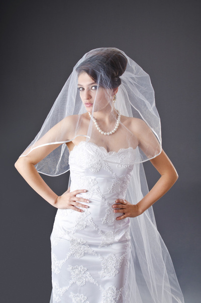 Menyasszony, esküvői ruha stúdió felvételi - Fotó, kép