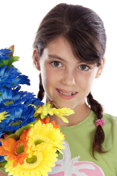 dívka s květinami - Fotografie, Obrázek