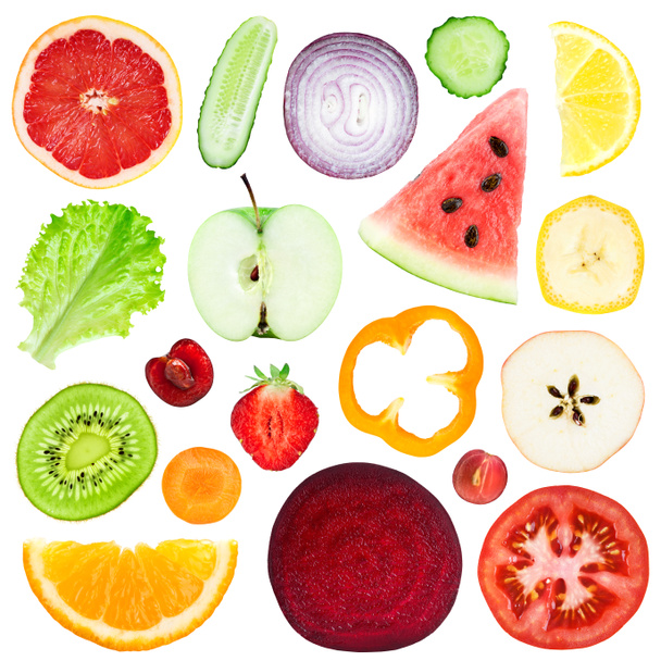 Slices of fruit and vegetable - Photo, Image