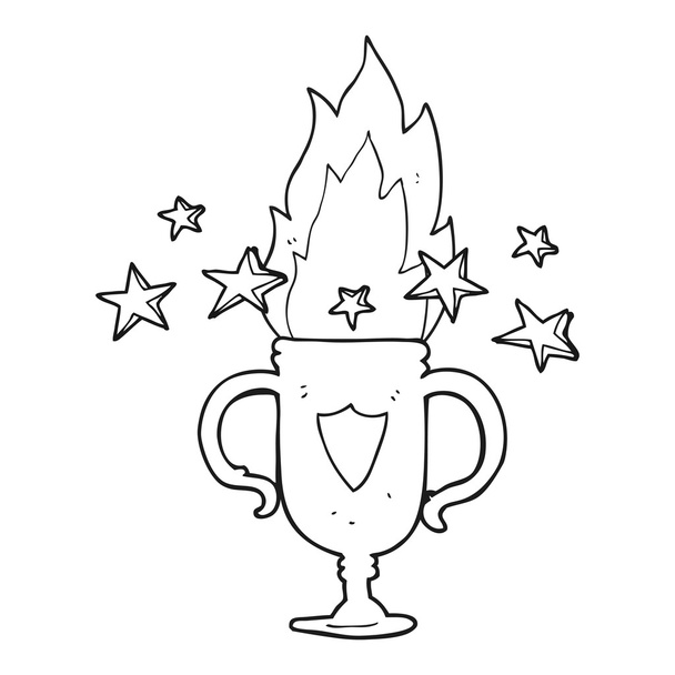 černé a bílé kreslené sportovní trofej - Vektor, obrázek