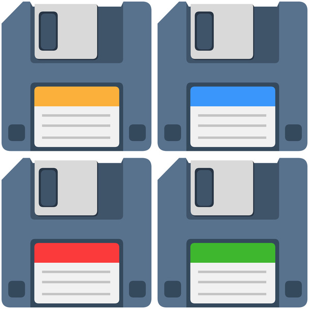 Computer Floppy Diskette Icon Pack - Вектор, зображення