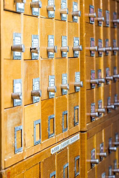 Old wooden card catalog - Foto, afbeelding