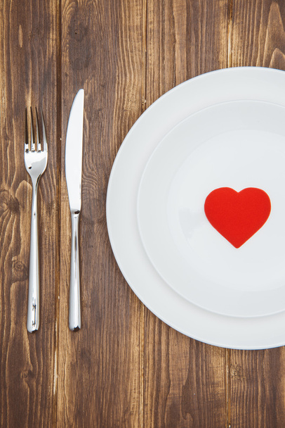 Celebrate valentine's day, Heart shape on a plate - Foto, immagini