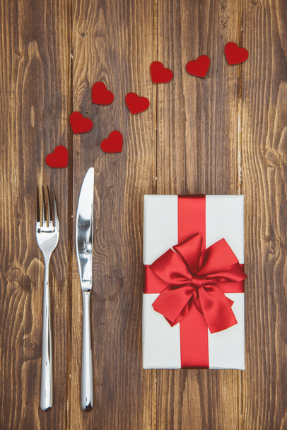 Celebrate valentine's day, hearts shape and gift box - Фото, изображение