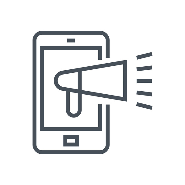 Mobile marketing pictogram - Vector, afbeelding