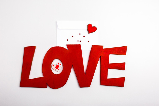 Red text font love - Фото, изображение
