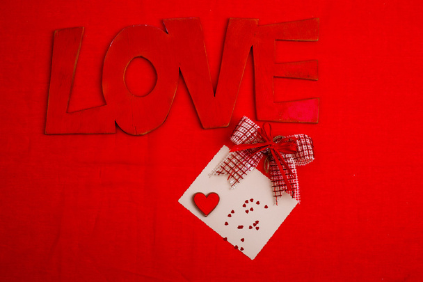 Open red envelope with heart - Photo, Image
