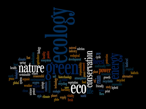 Ökologie-Wortwolke - Foto, Bild