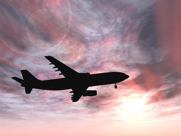 silhouette d'avion volant
 - Photo, image