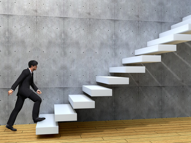 Бізнесмен сходження на сходах
 - Фото, зображення