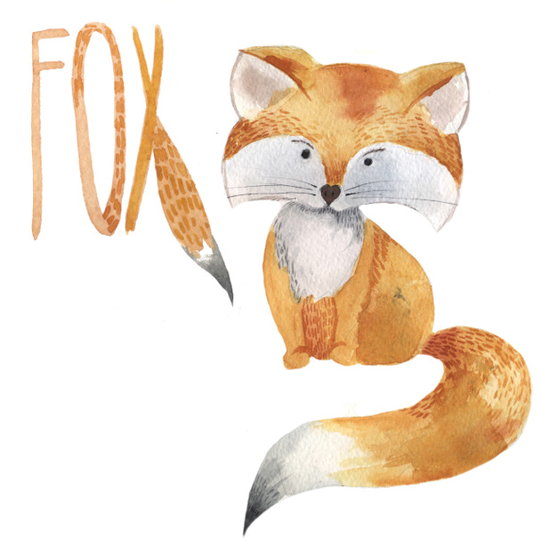 akvarell fox mesebeli - Fotó, kép