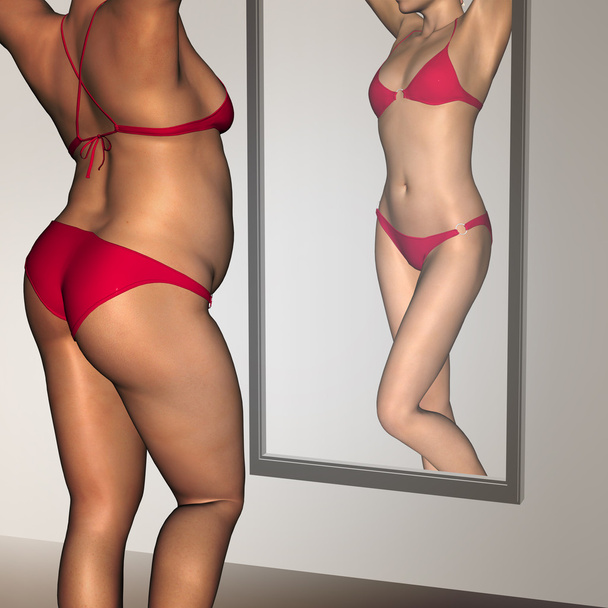 υπέρβαρα vs ταιριάζει υγιή γυναίκα - Φωτογραφία, εικόνα