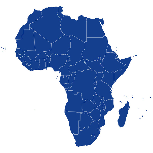 rendkívül részletes politikai Térkép Afrika - Vektor, kép