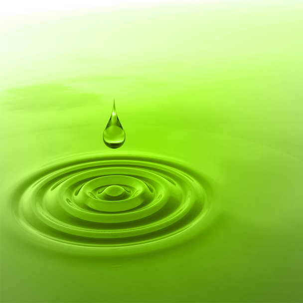 zielony płyn kropla spadająca - Zdjęcie, obraz