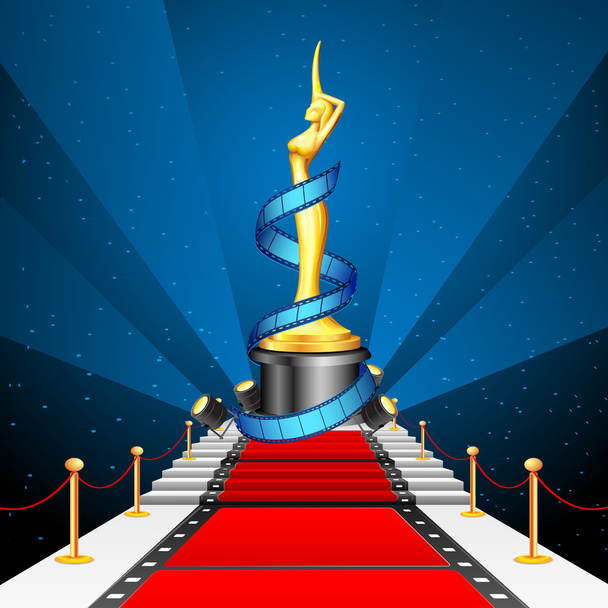 Cinema Award on Red Carpet - Vector, Image
