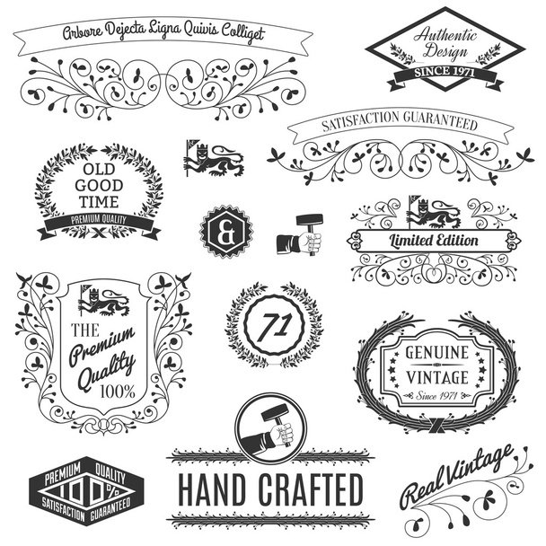 Retro Labels voor kalligrafische ontwerpen - Vector, afbeelding