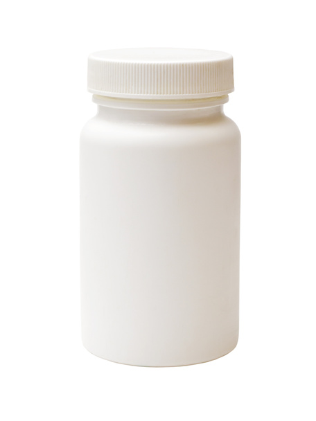 Белая пластиковая бутылка лекарства
 - Фото, изображение