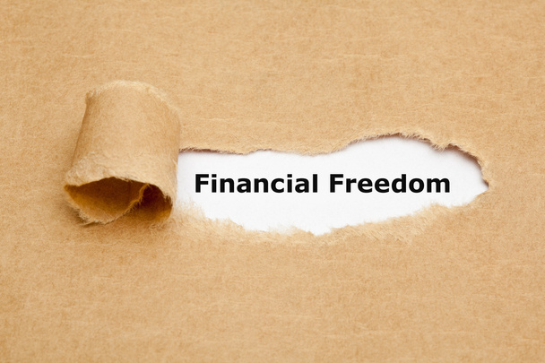 Financial Freedom Torn Paper - Foto, Imagem