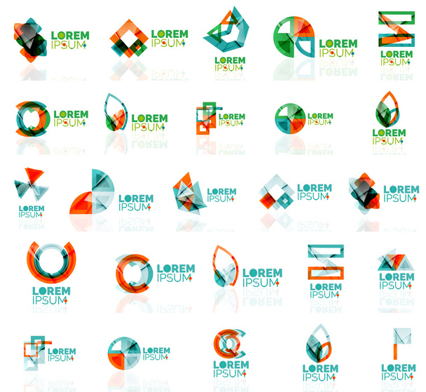 Colección de coloridos logotipos abstractos de origami
 - Vector, Imagen