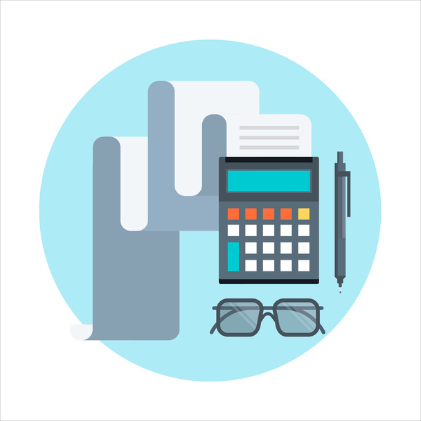 Accounting, calculating theme, flat style, colorful, vector icon - Διάνυσμα, εικόνα