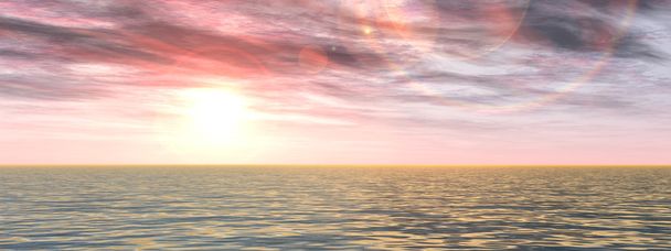 Морской пейзаж с волнами и небом
 - Фото, изображение