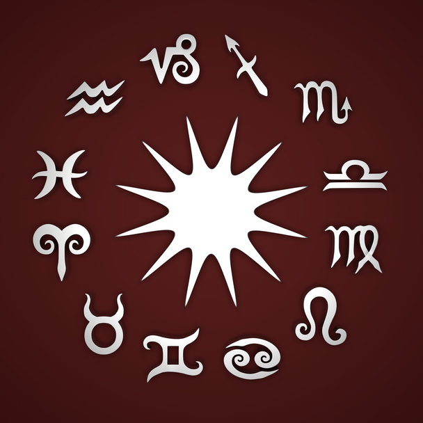 It's a 3D render of Silver Star and Zodiac Signs on brown background with high resolution. - Photo, Image
