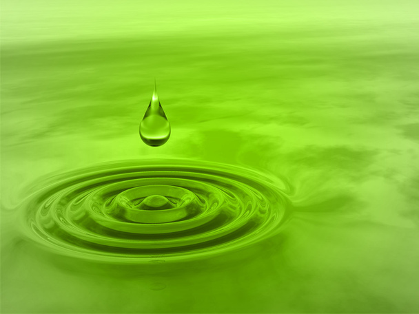 green liquid drop falling - Photo, Image