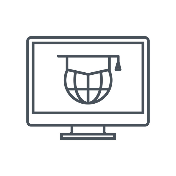 Icono de educación en línea - Vector, imagen