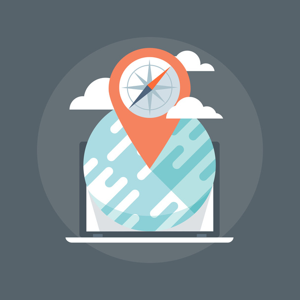 Geo Location Flat style, colorful, vector icon - Vector, Image