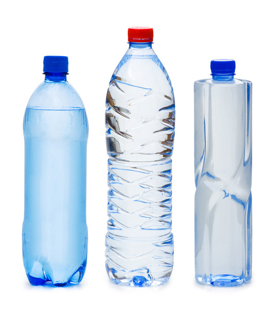 Many water bottles isolated on white - Φωτογραφία, εικόνα