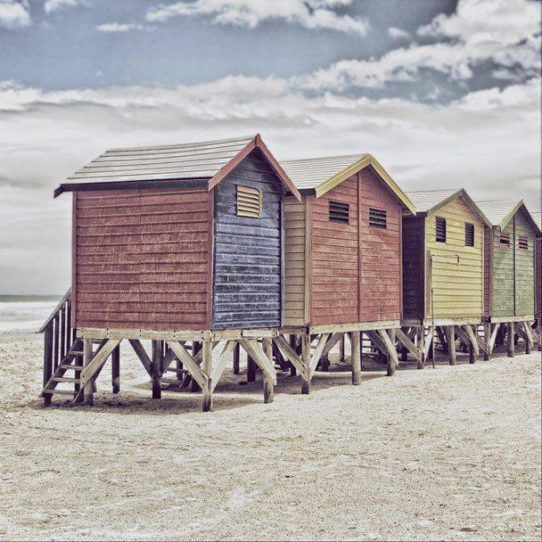 Colored huts. beach - Photo, Image