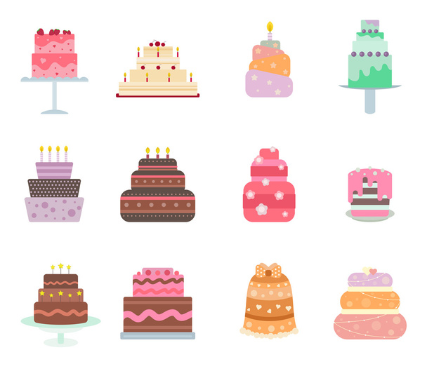 Vector cake collection icons - Διάνυσμα, εικόνα