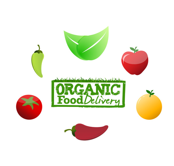 organic food delivery sign concept - Foto, Imagem