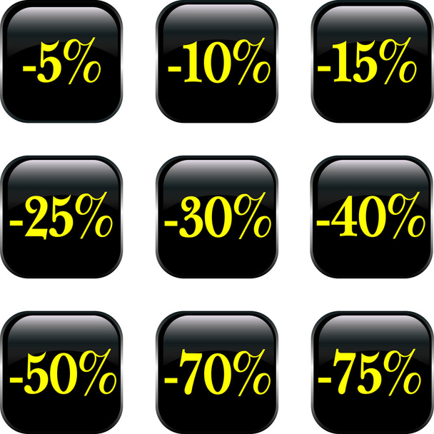 Set of discount buttons - Vektor, obrázek