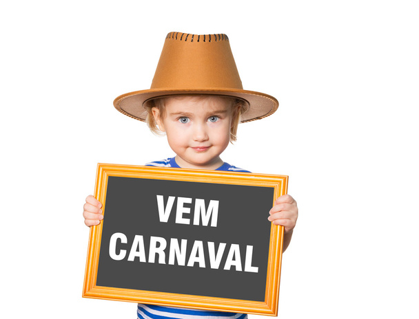 Tekst vem carnaval. - Foto, afbeelding