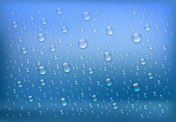 waterdruppels op blauw - Vector, afbeelding
