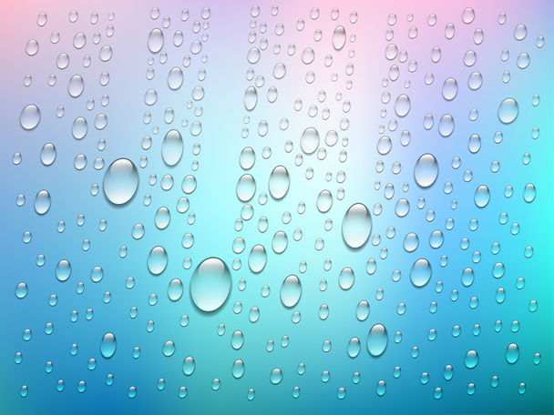 Water drops isolated on colorful background - Vektör, Görsel