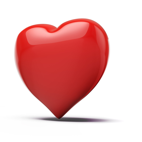 3d red heart on white background - Photo, Image