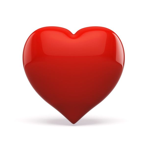 3d red heart on white background - Foto, imagen