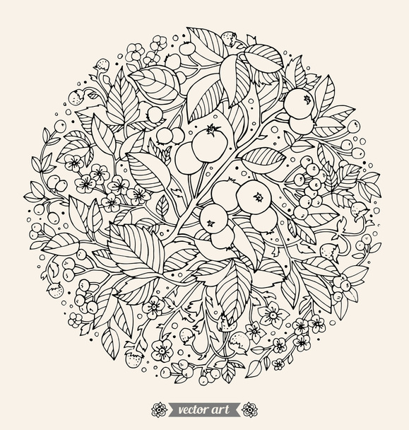 Округлые цветочный узор - Вектор,изображение