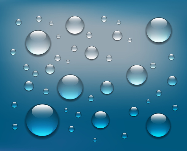 Gotas de agua en azul
 - Vector, imagen