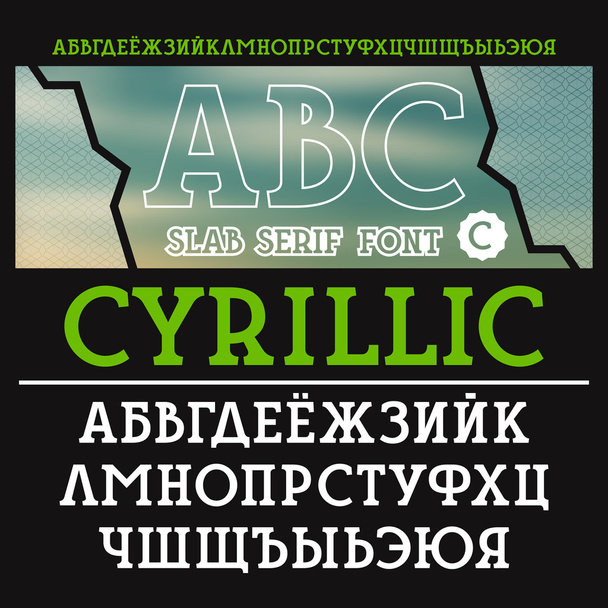 Slab serif font - Vector, Image