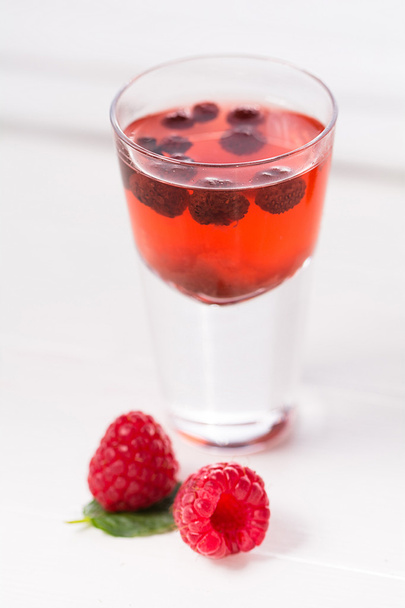 Raspberry aperitif in a glass - Photo, Image