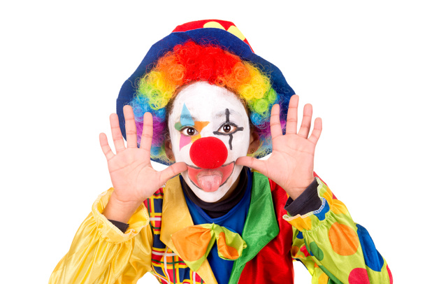 jeune fille portant costume de clown
 - Photo, image