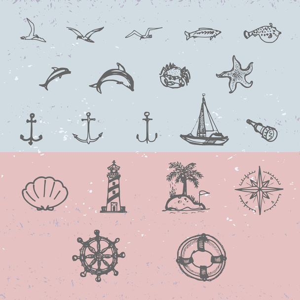 Set nautico disegnato a mano
 - Vettoriali, immagini