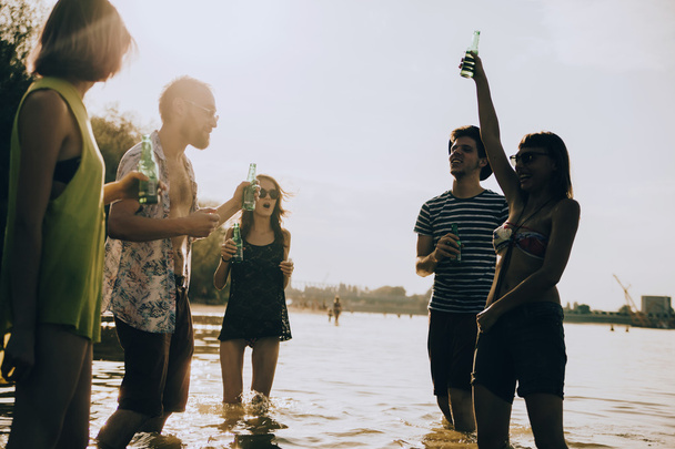Hipster Friends At The Beach - 写真・画像