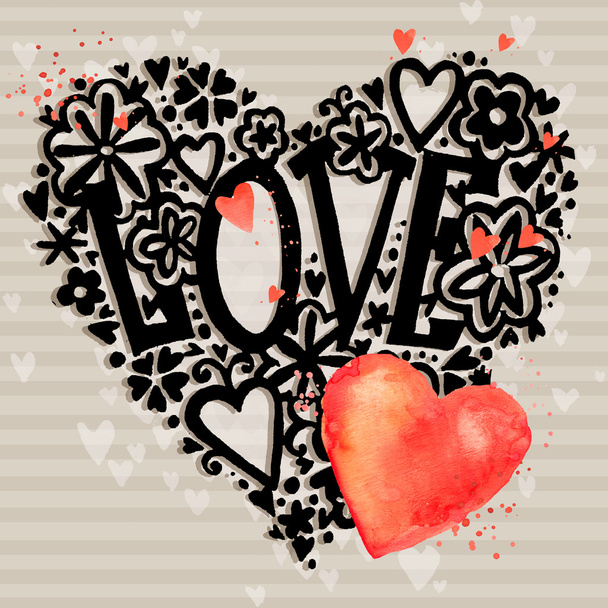Valentines day card. Valentine day background. Wedding invitation design. Valentines day hand drawing art.  Valentines day heart. Valentine day card. - Fotoğraf, Görsel
