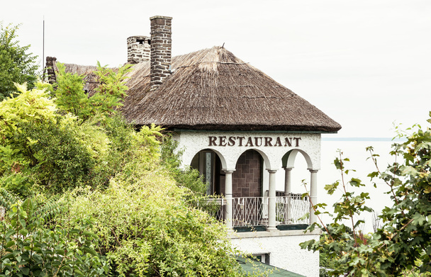 Stylish restaurant by the lake Balaton, Hungary - Photo, Image