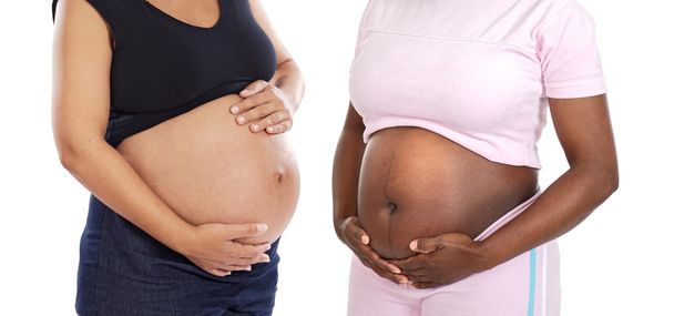 pregnant women stroking bellies - Photo, Image