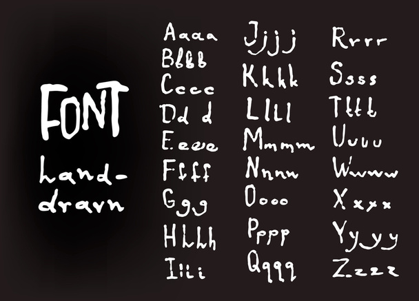 Hand-drawn font. Calligraphy alphabet. - ベクター画像